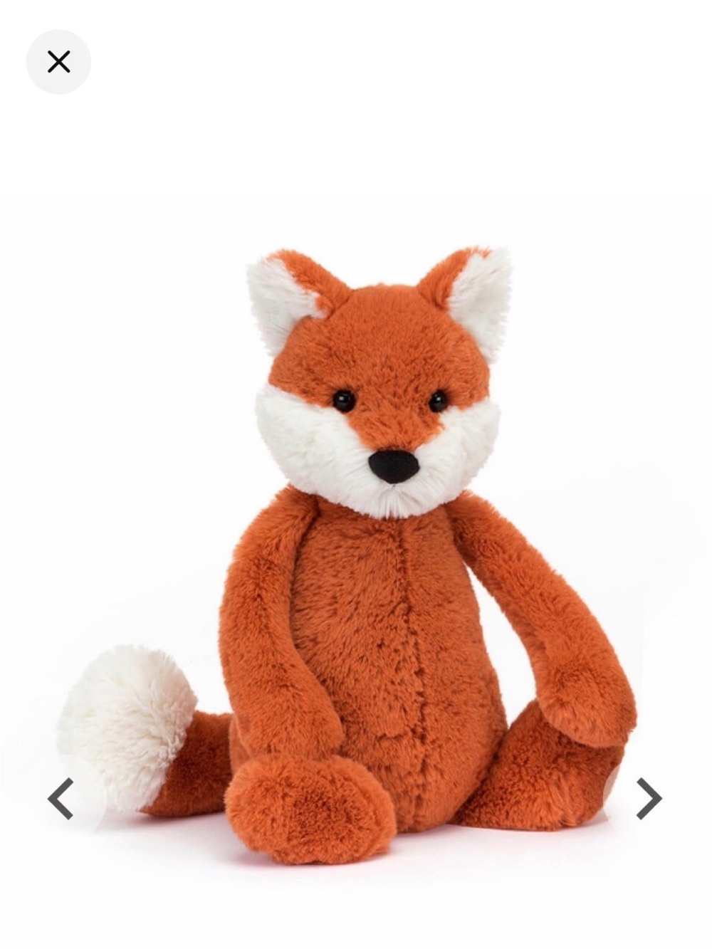 JELLY CAT BURNT ORANGE “BASHFUL” FOX CUB STUFFED ANIMAL
